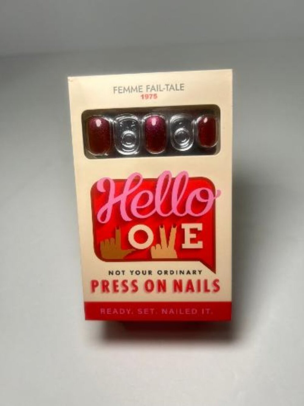 Hello Love Press On Nails Femme Fail-Tale Holographic Cats Eye Partial Set READ